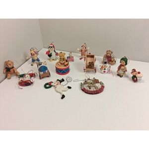 Huge Lot of 15 Vintage Christmas Ornaments | Retro Kitsch Holiday Decor Set